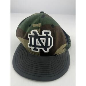 New Era Notre Dame Hat Camo Green Brown Black 6 ¾ Sportswear Fitted Sports